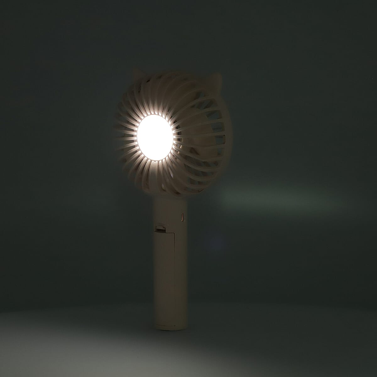 Rechargeable Handheld Fan with 3 Speed Control and LED Light - Pink | Portable Fan | Desk Fan | Mini Fan | Personal Fan image number 6