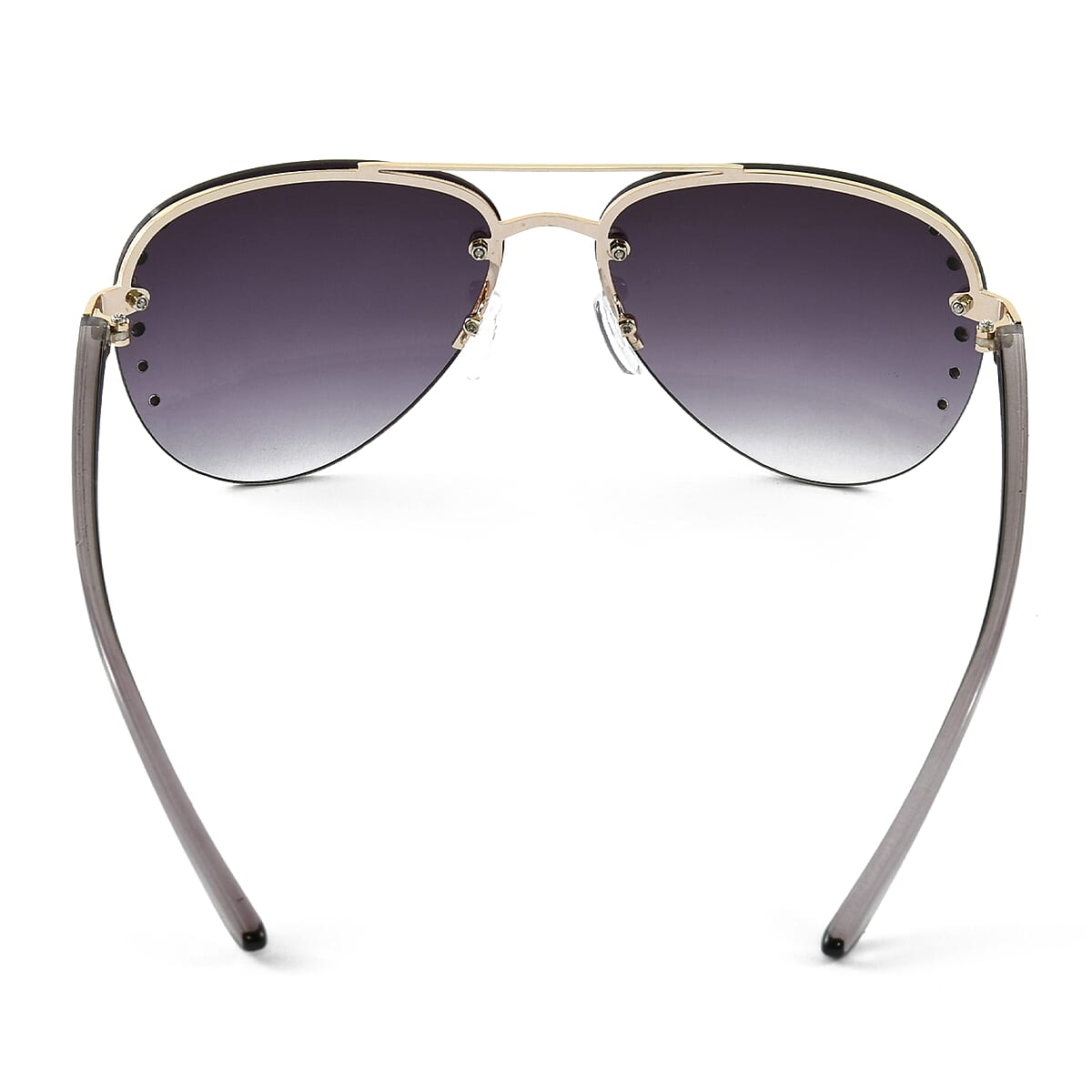 Solar X Eyewear UV 400 Women Aviator Sunglasses with Rhinestones 8 Gradient Black Gray Lens image number 2