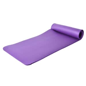 Purple Moisture Resistant NBR Yoga Mat with Strap