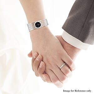 Rachel Galley Swiss Movement Watch Bangle Bracelet, Sterling Silver Watch Bangle Bracelet , Swiss Movement Watch , Stainless Steel Back Watch (7.5 in)