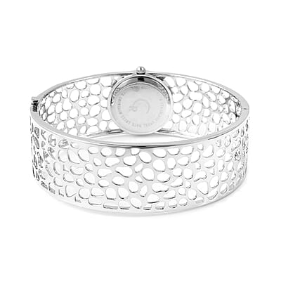 Rachel Galley Swiss Movement Watch Bangle Bracelet, Sterling Silver Watch Bangle Bracelet , Swiss Movement Watch , Stainless Steel Back Watch (7.5 in)