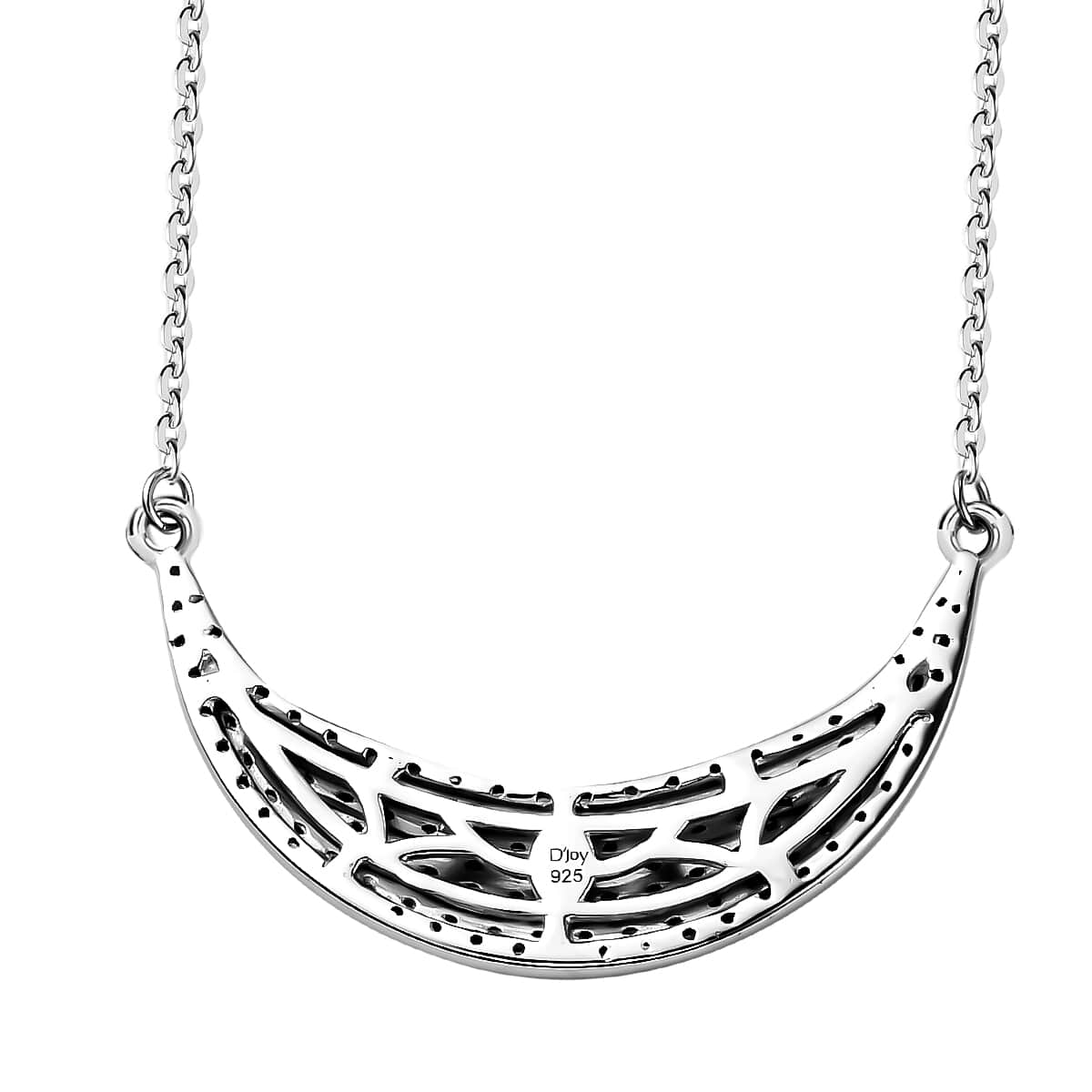 Crescent Moon Talisman Diamond Necklace 18 Inches in Platinum Over Sterling Silver 0.75 ctw image number 4