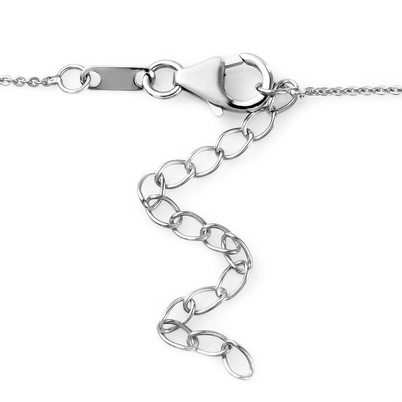 Crescent Moon Talisman Diamond 0.75 ctw Necklace in Platinum Over Sterling Silver 18 Inches