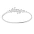 LucyQ Splash Collection Rhodium Over Sterling Silver Bangle Bracelet (7 in) 15 Grams image number 5