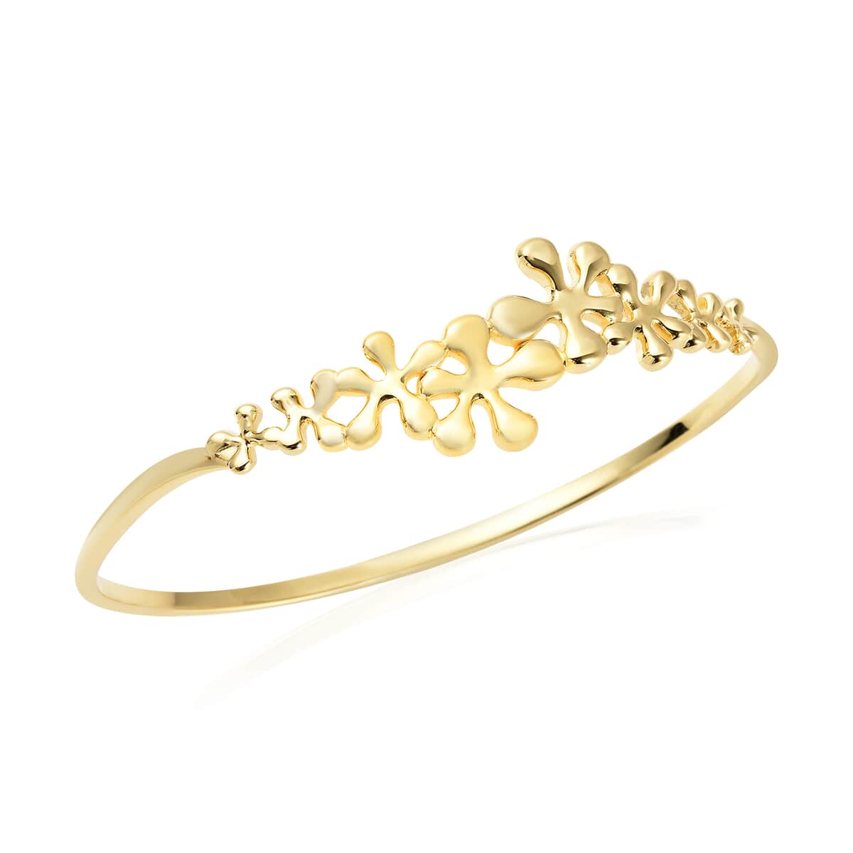 LucyQ Splash Collection 14K Yellow Gold Over Sterling Silver Bangle Bracelet (7 in) 16.90 Grams image number 0