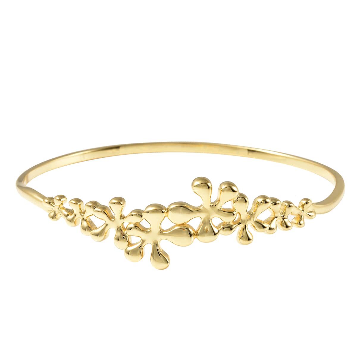 LucyQ Splash Collection 14K Yellow Gold Over Sterling Silver Bangle Bracelet (7 in) 16.90 Grams image number 3
