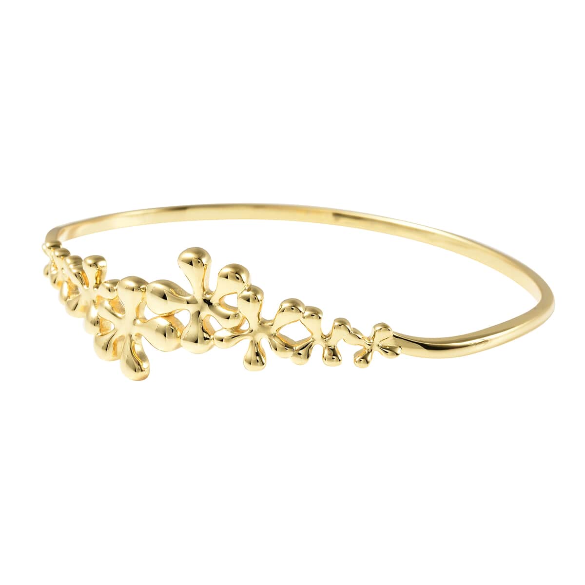 LucyQ Splash Collection 14K Yellow Gold Over Sterling Silver Bangle Bracelet (7.50 in) 17.65 Grams image number 4
