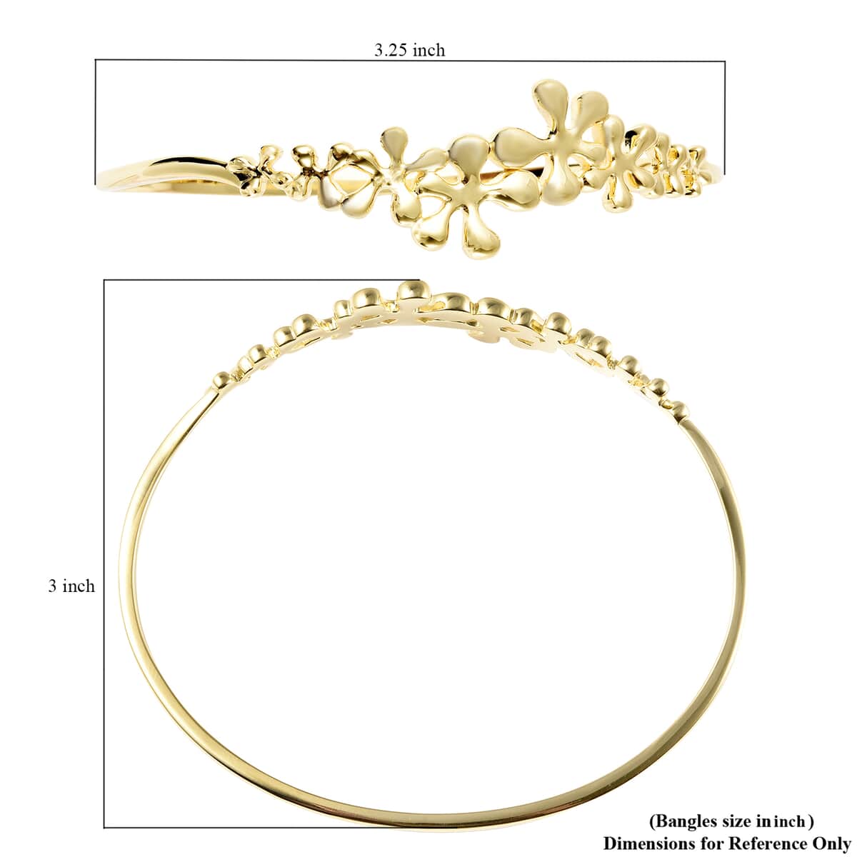 LucyQ Splash Collection 14K Yellow Gold Over Sterling Silver Bangle Bracelet (7.50 in) 17.65 Grams image number 6