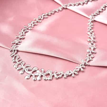 LucyQ Splash Collection Rhodium Over Sterling Silver Necklace 20 Inches 45 Grams image number 1