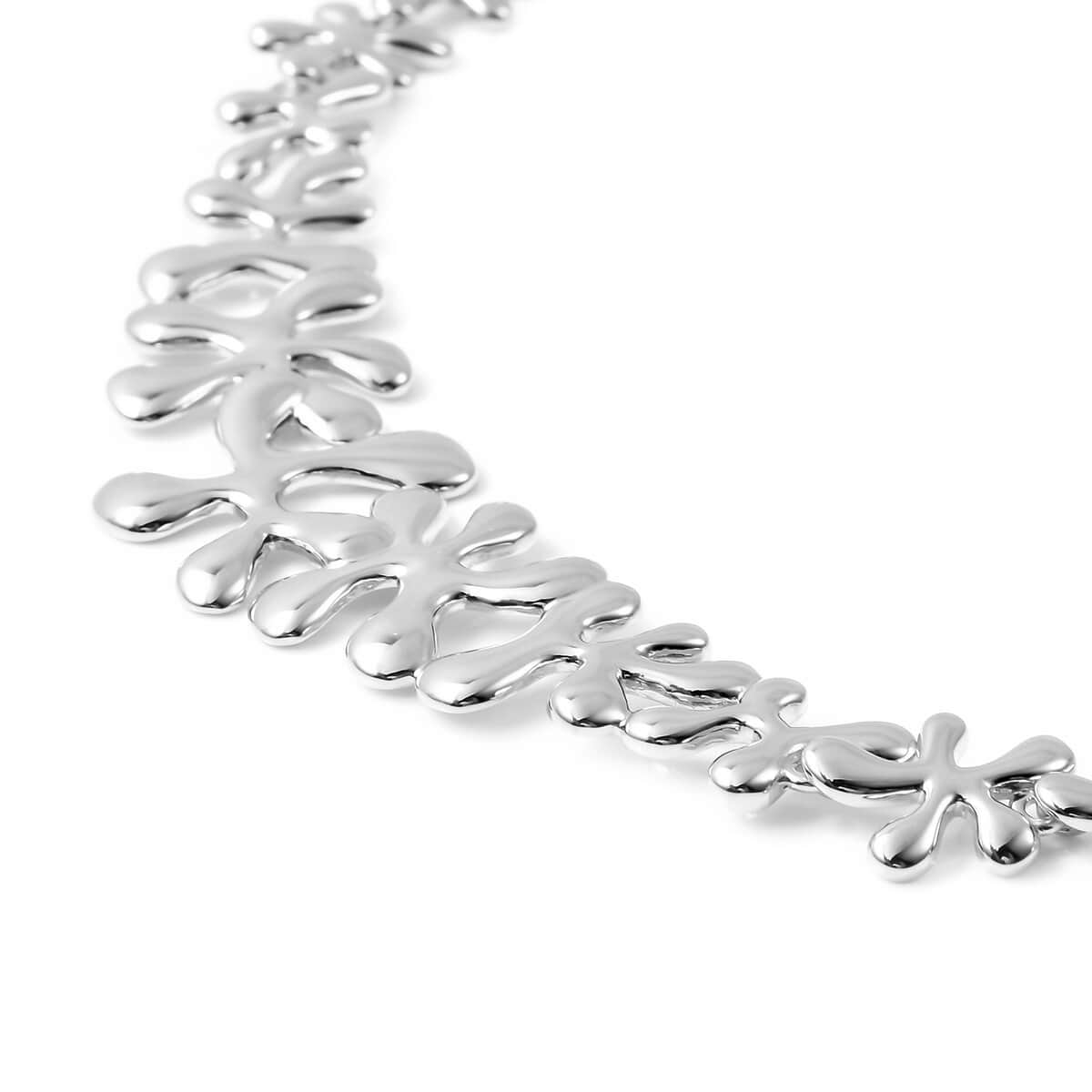 LucyQ Splash Collection Rhodium Over Sterling Silver Necklace 20 Inches 45 Grams image number 3