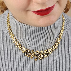 LucyQ Splash Collection 14K Yellow Gold Over Sterling Silver Necklace 20 Inches with Extender 45 Grams