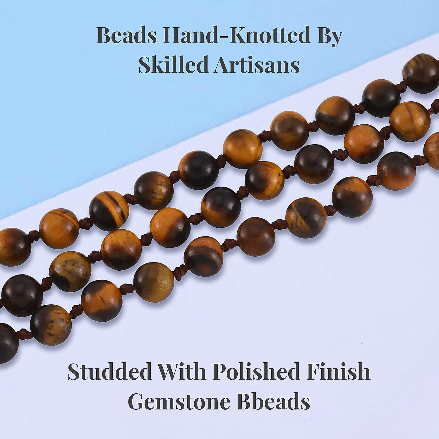 Tigers Eye Beaded Endless Necklace 60 Inches 384.50 ctw