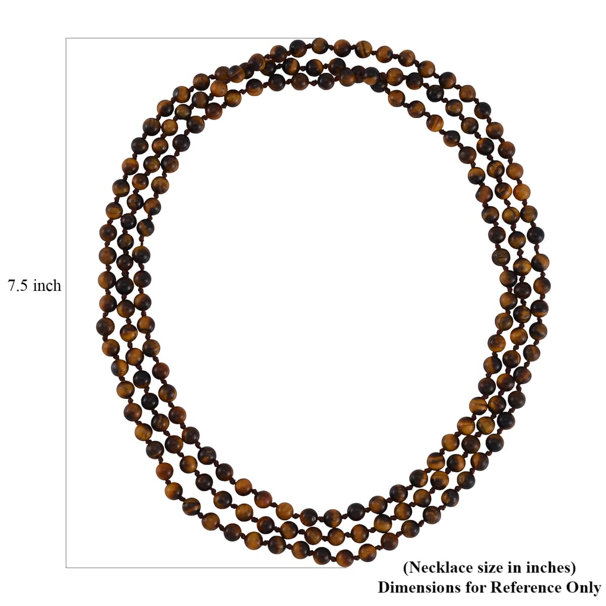Tigers Eye Beaded Endless Necklace 60 Inches 384.50 ctw image number 4