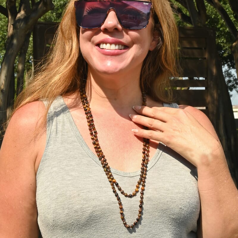 Tigers Eye Beaded Endless Necklace 60 Inches 384.50 ctw