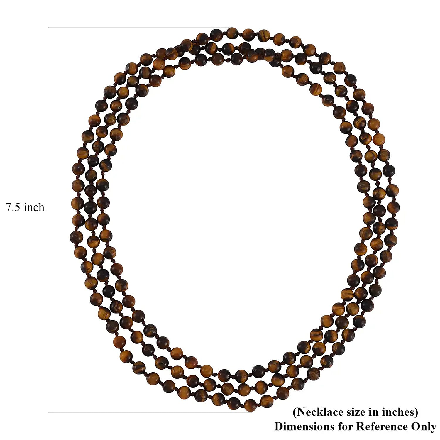 Tigers Eye Beaded Endless Necklace 60 Inches 384.50 ctw