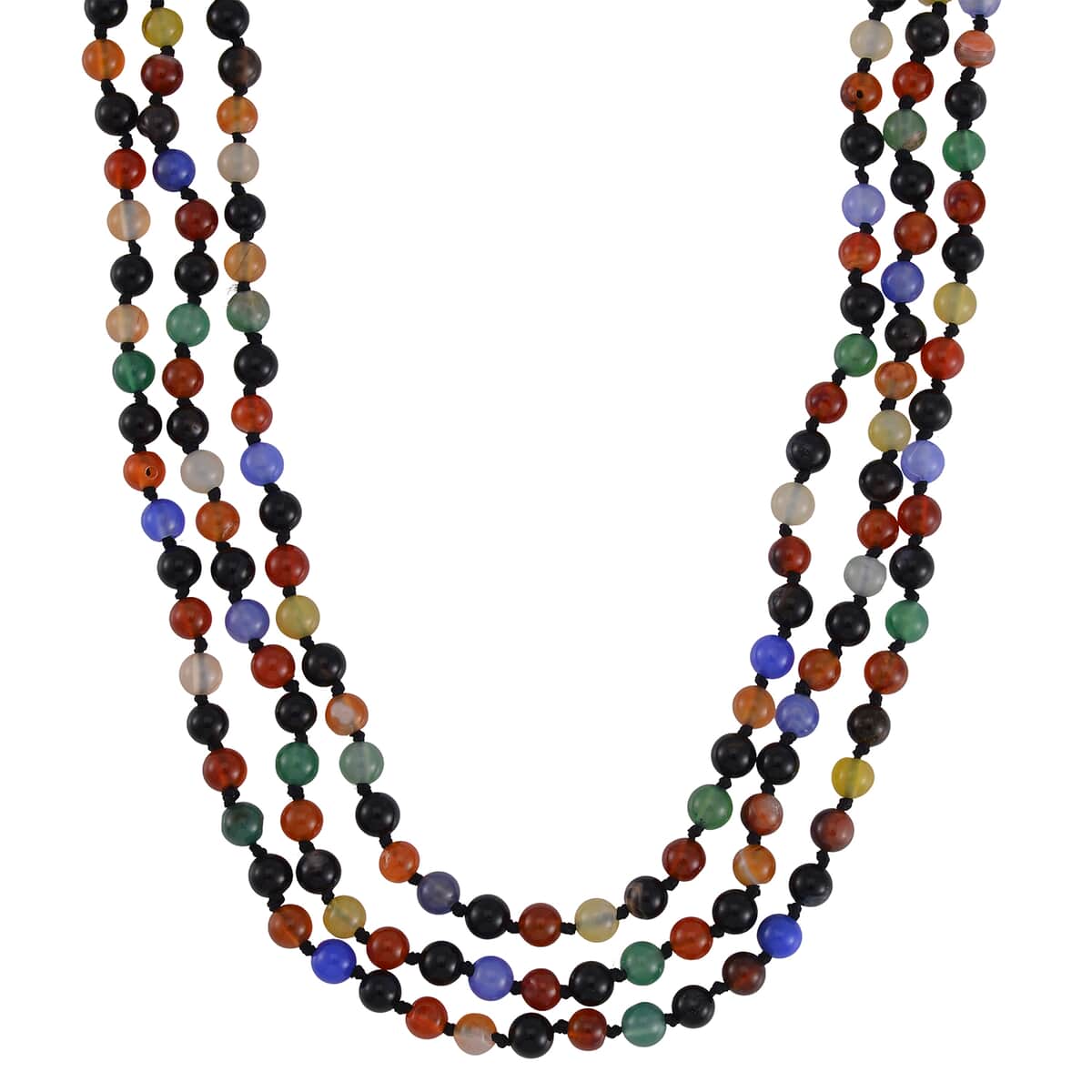 Multi Gemstone Beaded Endless Necklace 60 Inches 377.00 ctw image number 0