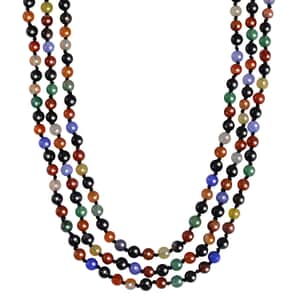 Multi Gemstone Beaded Endless Necklace 60 Inches 377.00 ctw