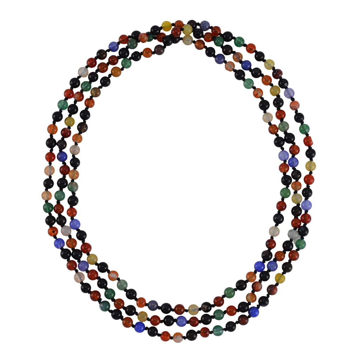 Multi Gemstone Beaded Endless Necklace 60 Inches 377.00 ctw image number 2