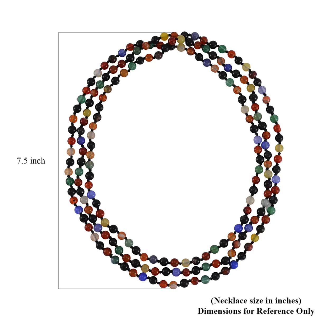 Multi Gemstone Beaded Endless Necklace 60 Inches 377.00 ctw image number 6