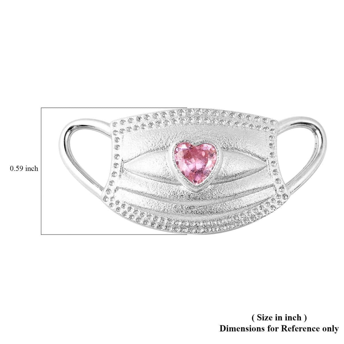 Simulated Pink Diamond Mask Pendant Charm in Sterling Silver image number 4