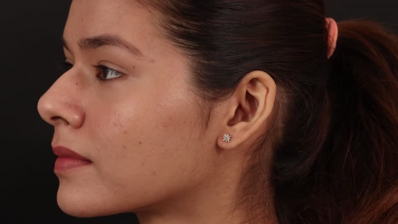 0.15 ctw Diamond Stud Earrings in Platinum Over Sterling Silver