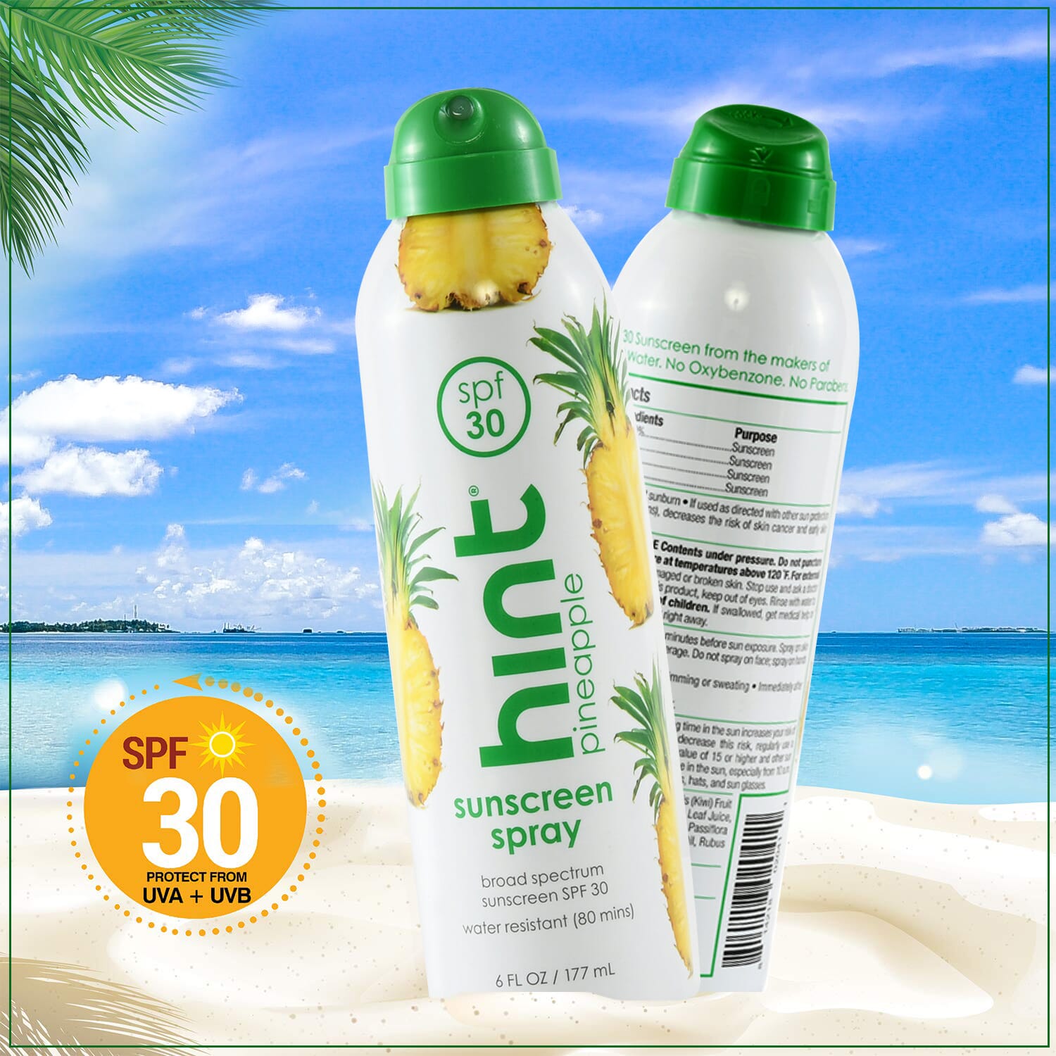 Buy Hint SPF 30 Sunscreen Spray Pineapple 6 fl oz at ShopLC
