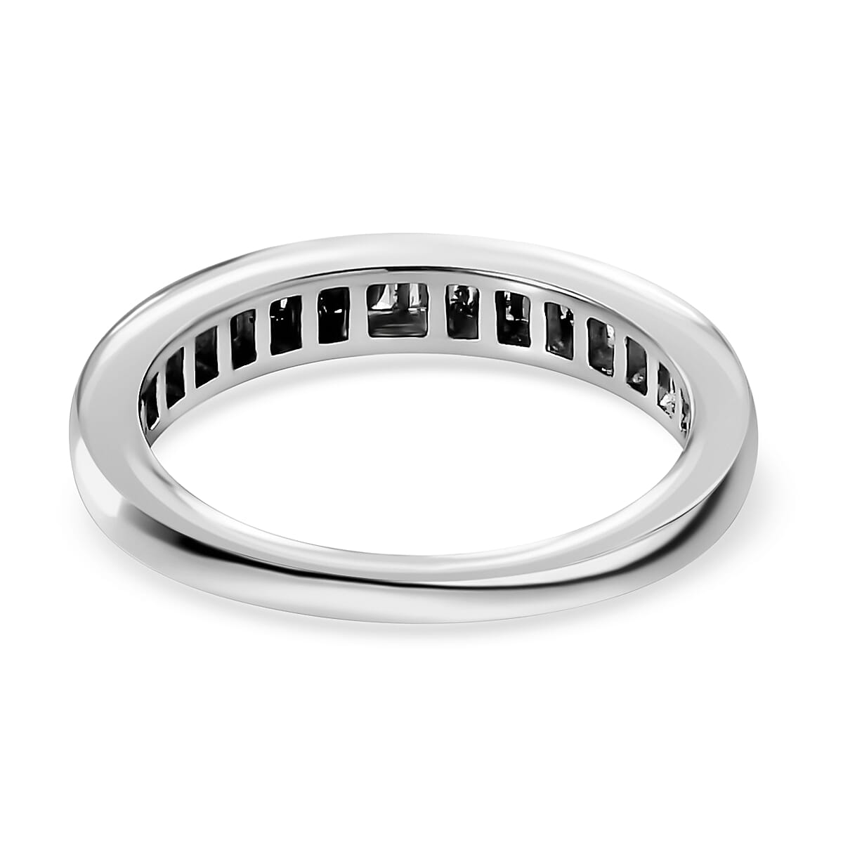 Diamond Half Eternity Band Ring in Platinum Over Sterling Silver (Size 10.0) 0.33 ctw image number 4