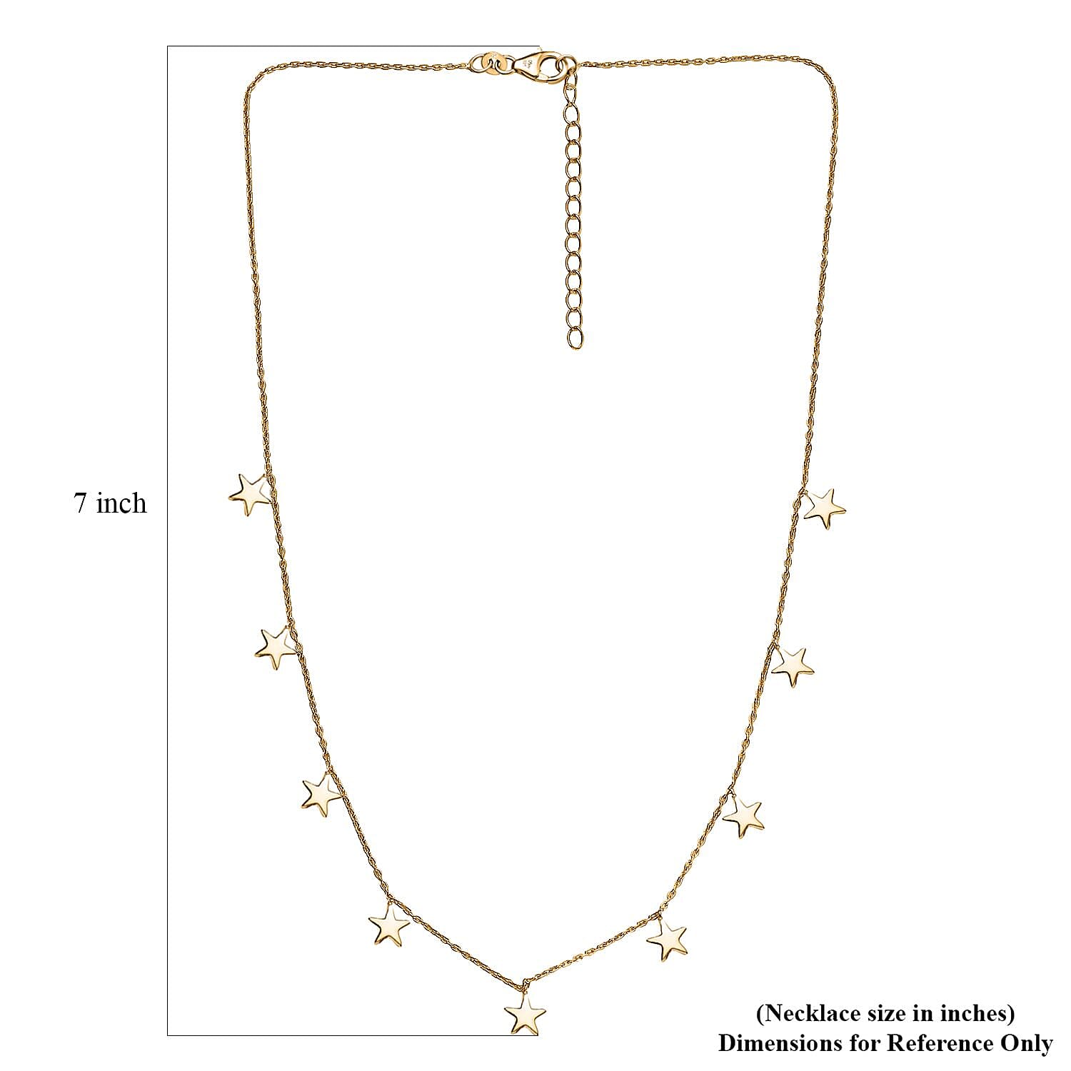 14K Yellow Gold Over Sterling Silver Necklace 18 Inches 6.60 Grams