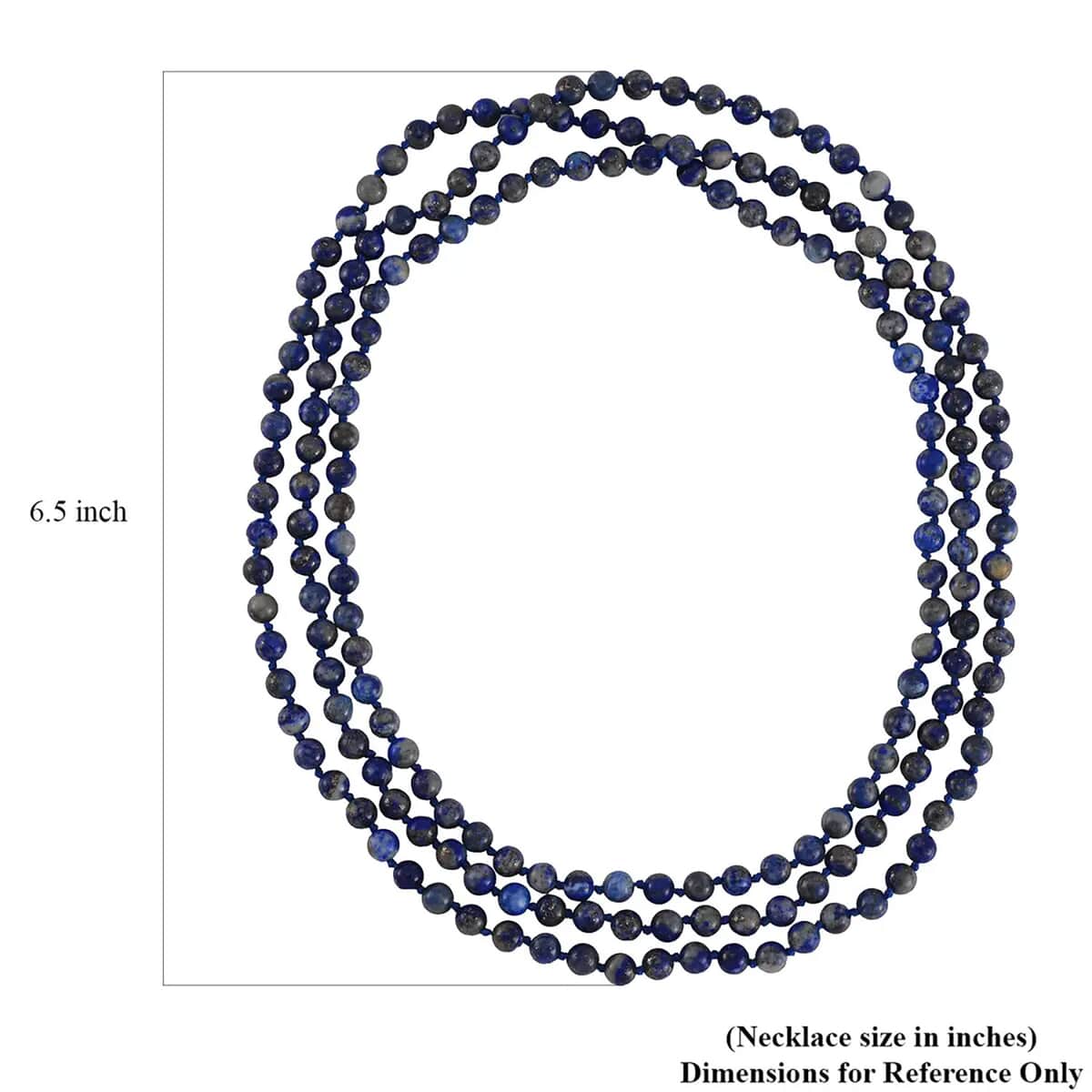 Lapis Lazuli Beaded Endless Necklace 60 Inches 365.00 ctw image number 6