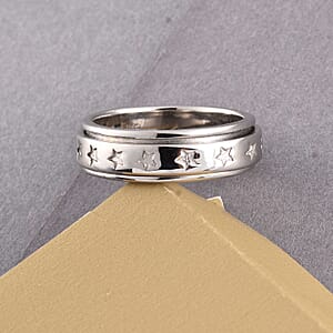 D'Joy Stars Spinner Band Ring in Sterling Silver, Promise Rings (Size 11.0) 6.20 Grams