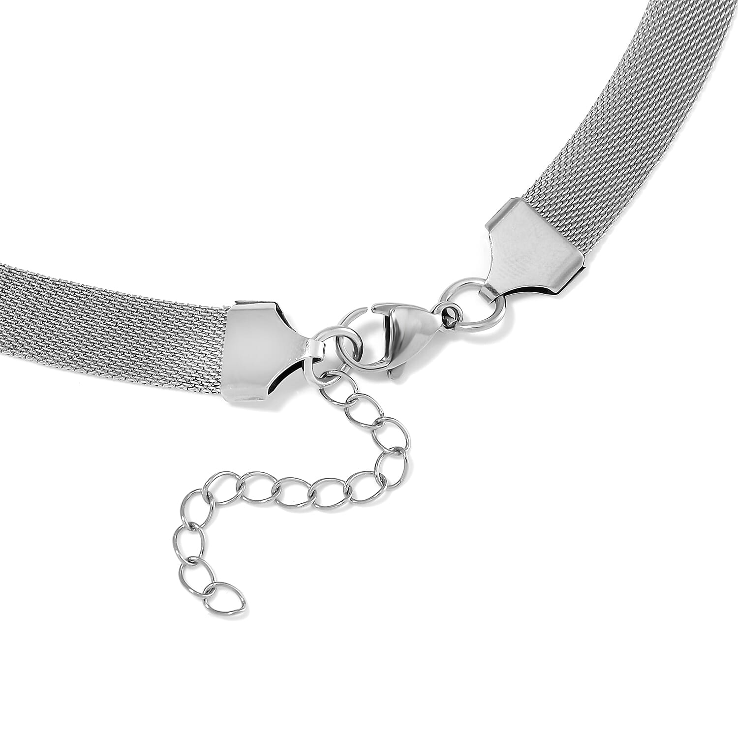 Mesh Bracelet 7.50 Inch and Necklace in Stainless Steel (20.00 In) 23.10 Grams
