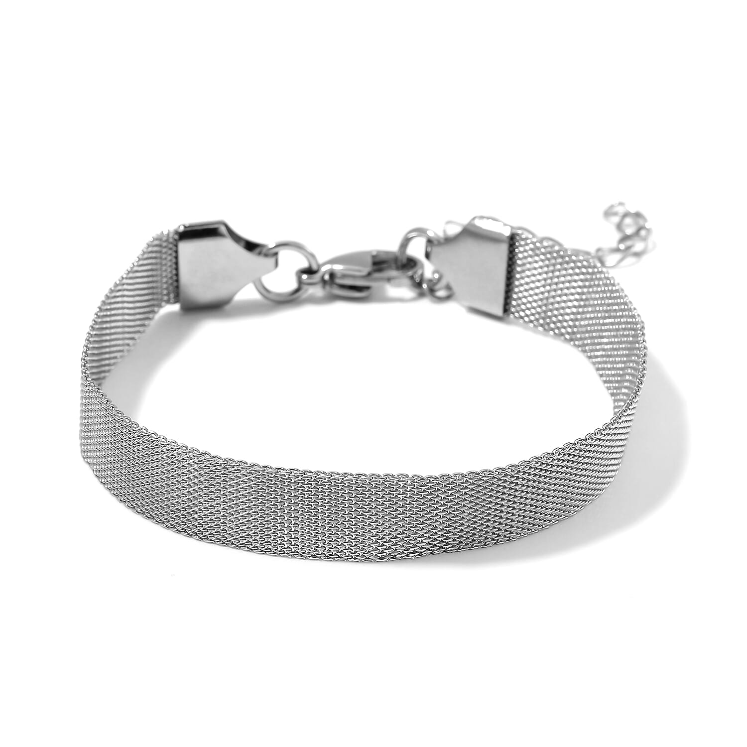 Mesh Bracelet 7.50 Inch and Necklace in Stainless Steel (20.00 In) 23.10 Grams