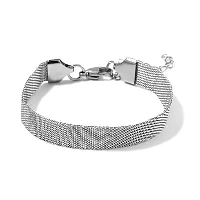 Mesh Bracelet 7.50 Inch and Necklace in Stainless Steel (20.00 In) 23.10 Grams