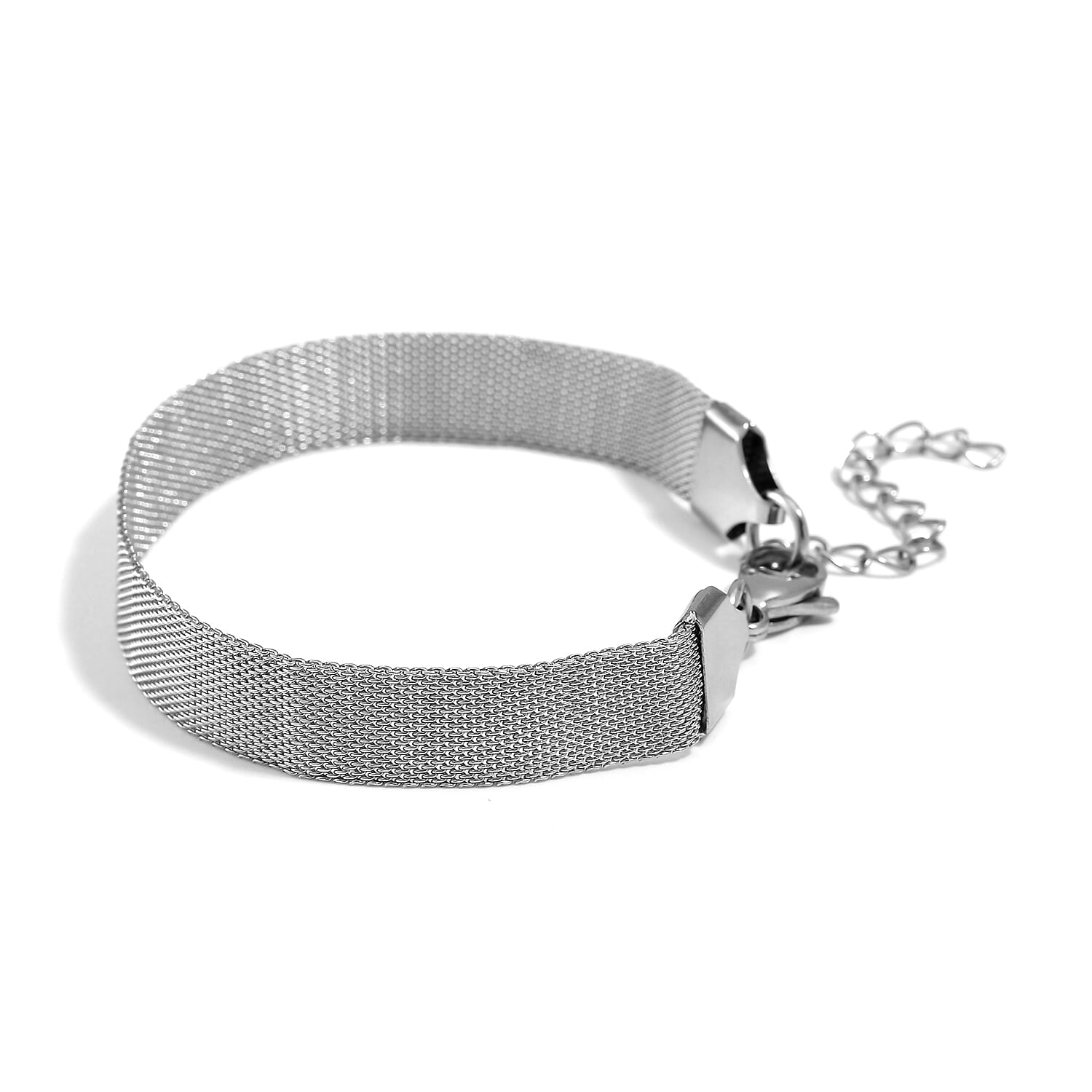 Mesh Bracelet 7.50 Inch and Necklace in Stainless Steel (20.00 In) 23.10 Grams