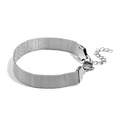Mesh Bracelet 7.50 Inch and Necklace in Stainless Steel (20.00 In) 23.10 Grams