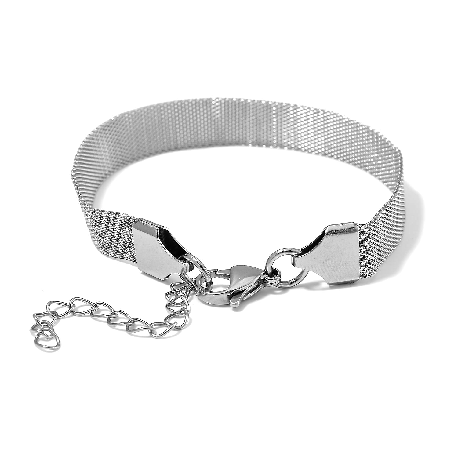 Mesh Bracelet 7.50 Inch and Necklace in Stainless Steel (20.00 In) 23.10 Grams