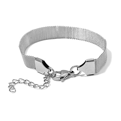 Mesh Bracelet 7.50 Inch and Necklace in Stainless Steel (20.00 In) 23.10 Grams