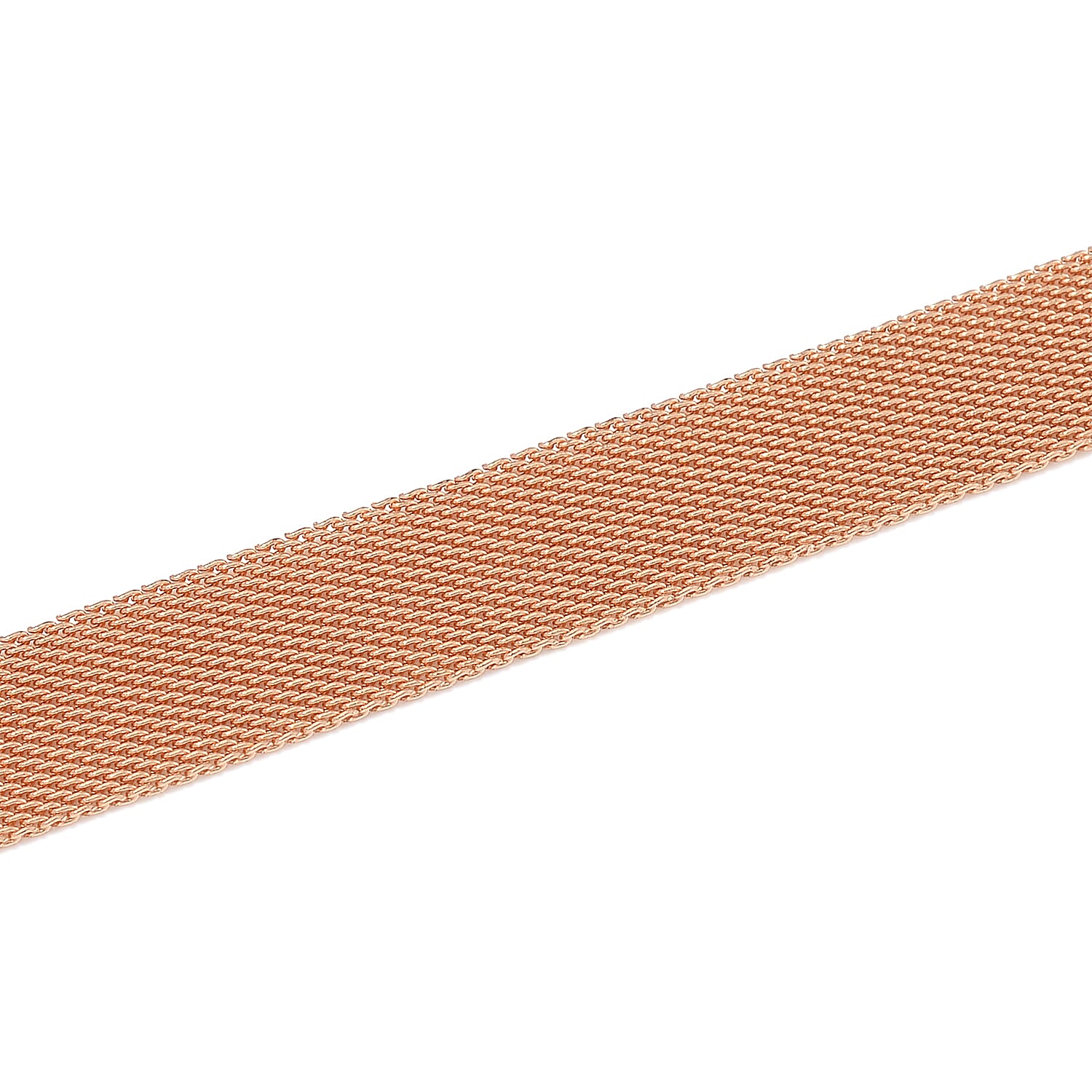 Mesh Bracelet 7.50 Inch and Necklace in ION Plated Rose Gold Stainless Steel (20.00 In) 23.10 Grams