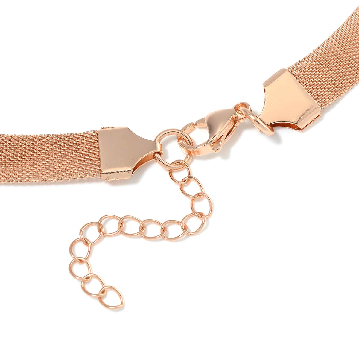 Mesh Bracelet 7.50 Inch and Necklace in ION Plated Rose Gold Stainless Steel (20.00 In) 23.10 Grams image number 4