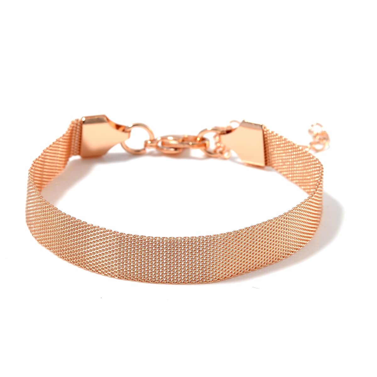 Mesh Bracelet 7.50 Inch and Necklace in ION Plated Rose Gold Stainless Steel (20.00 In) 23.10 Grams image number 5