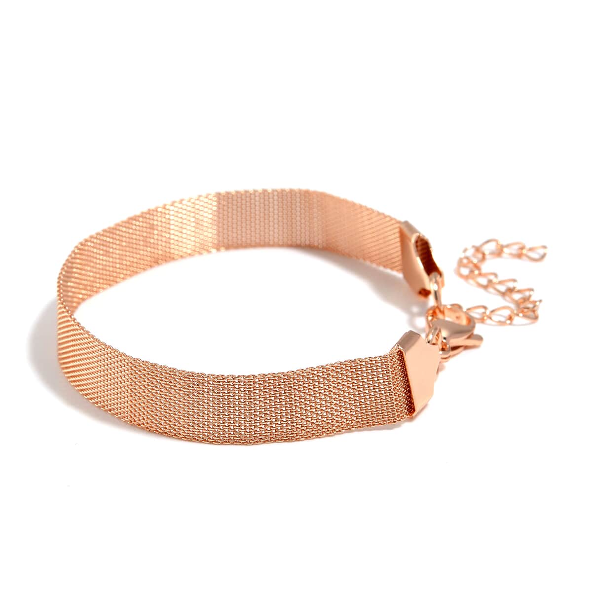 Mesh Bracelet 7.50 Inch and Necklace in ION Plated Rose Gold Stainless Steel (20.00 In) 23.10 Grams image number 6