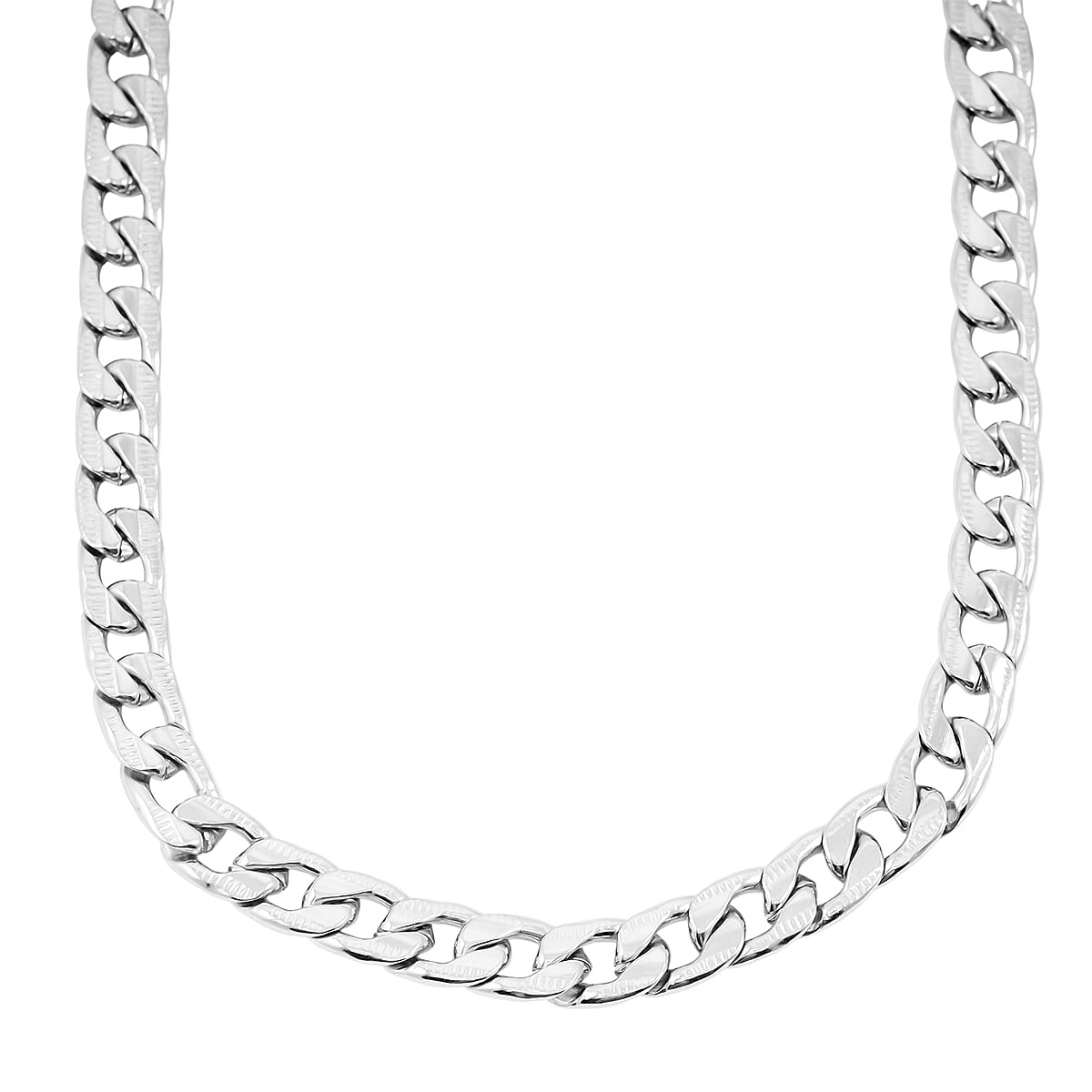 Curb Bracelet and Necklac in Stainless Steel image number 2