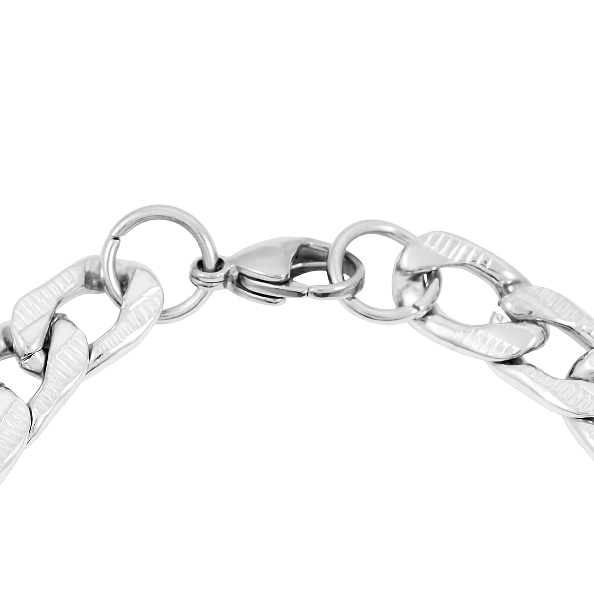 Curb Bracelet and Necklac in Stainless Steel image number 4