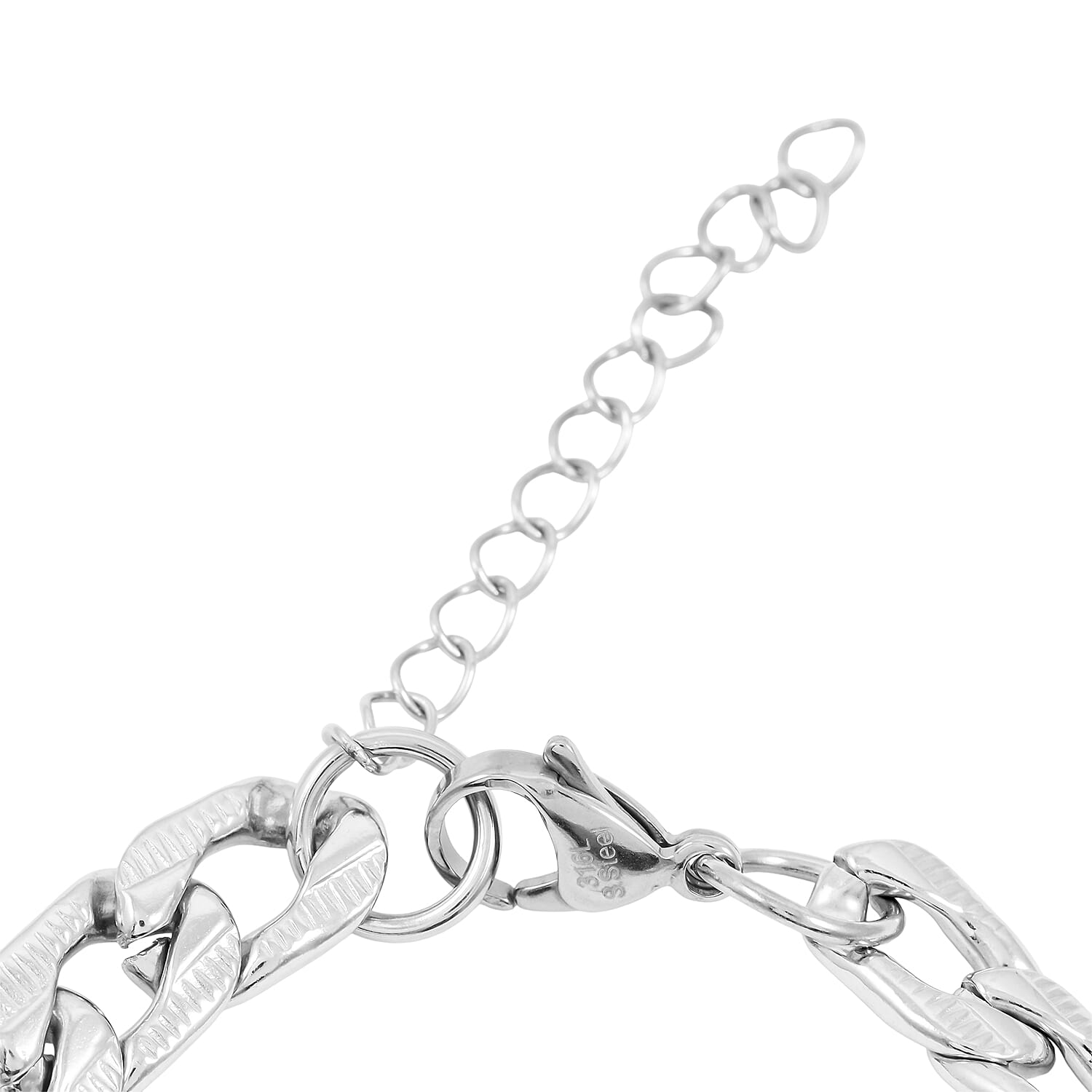 Curb Bracelet (7.75 in) and Necklace 20.00 Inches in Stainless Steel