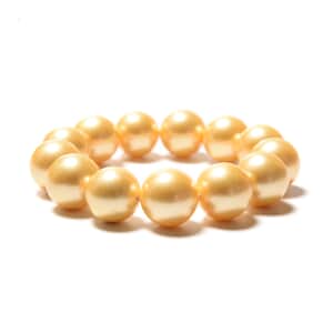 Golden Color Shell Pearl Stretch Bracelet