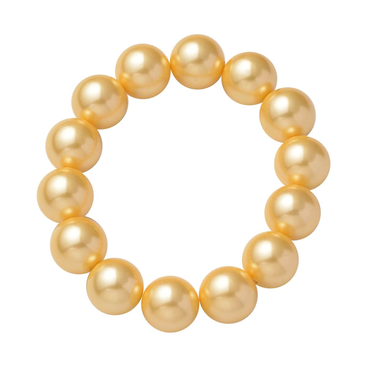 Ankur Treasure Chest Golden Color Shell Pearl Stretch Bracelet image number 0
