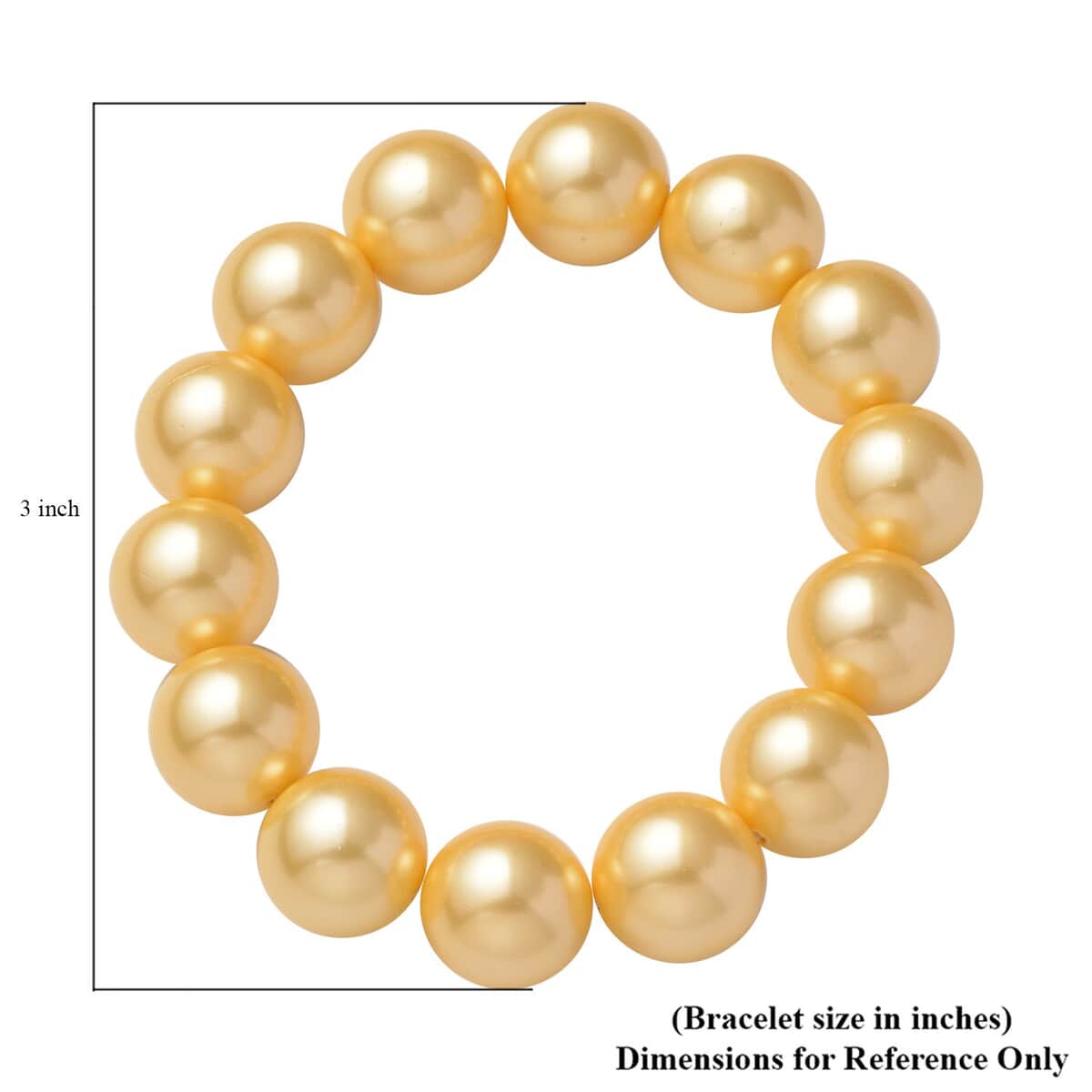 Ankur Treasure Chest Golden Color Shell Pearl Stretch Bracelet image number 2