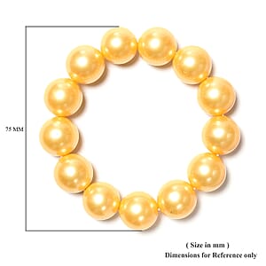 Golden Color Shell Pearl Stretch Bracelet