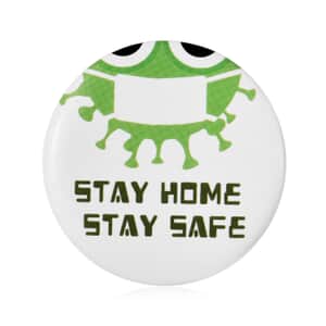Stay Home Stay Safe Green Button Pin , Brooch Pin , Button Badge , Custom Button Pins