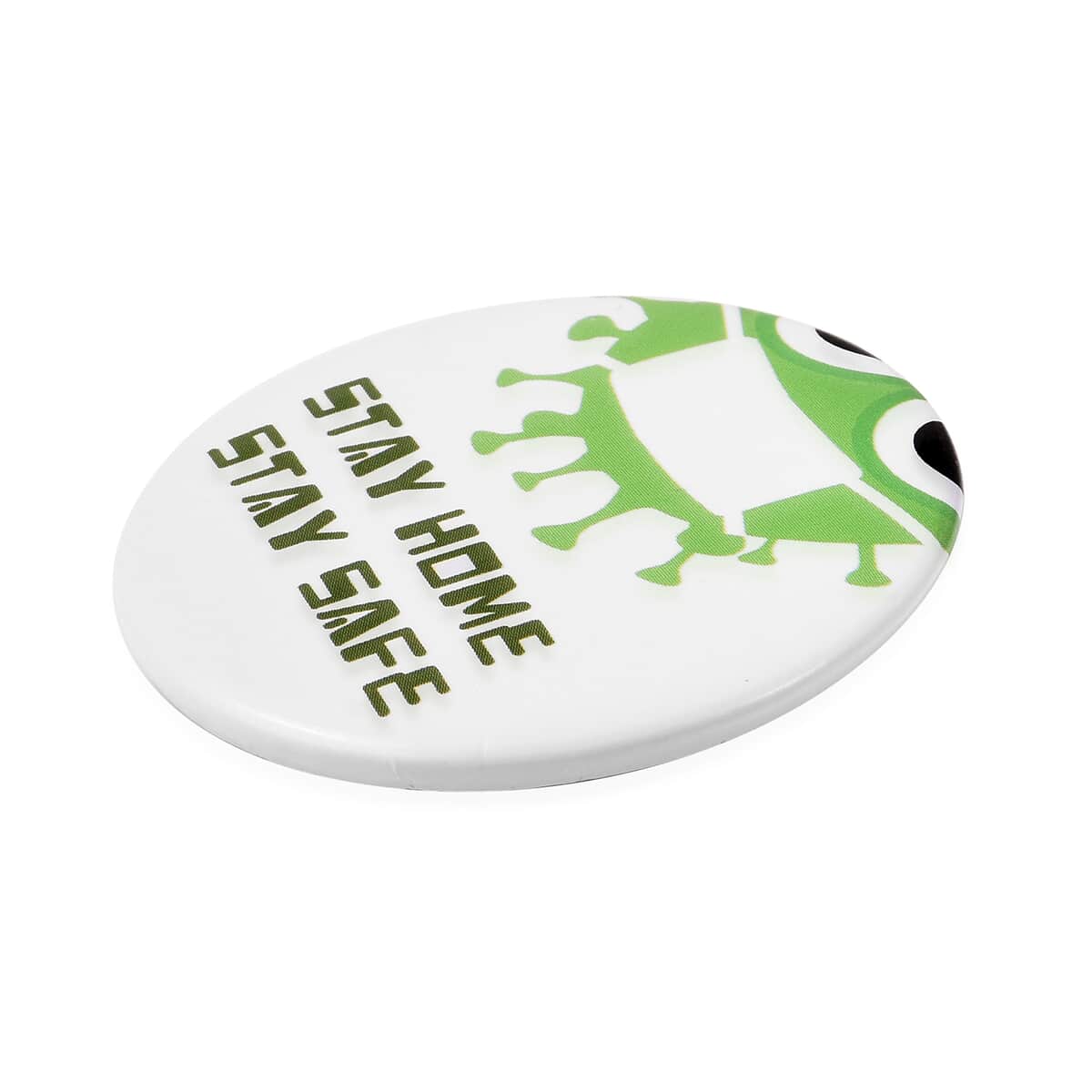 Stay Home Stay Safe Green Button Pin image number 2